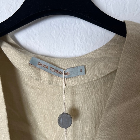 Silvia Tcherassi Cameron Puff Sleeve Linen-Blend Midi Dress - Picture 9 of 11